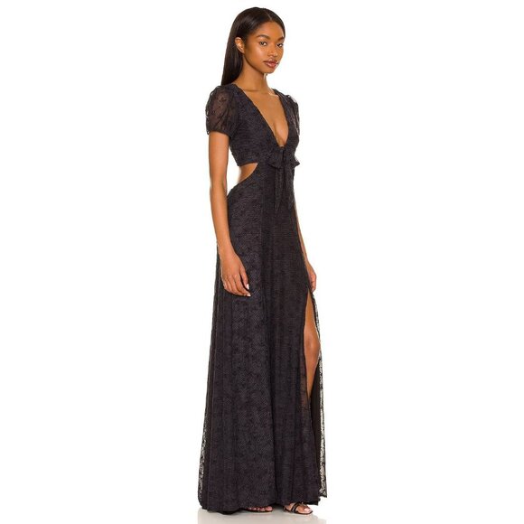 Maaji Madison Long Mesh Dress in Black Medium New Womens Maxi Gown - Picture 2 of 11